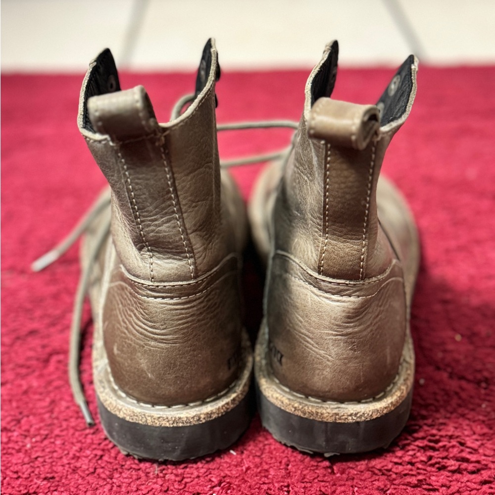 Birkenstock Brown Leather Combat Boots - Picture 2 of 6